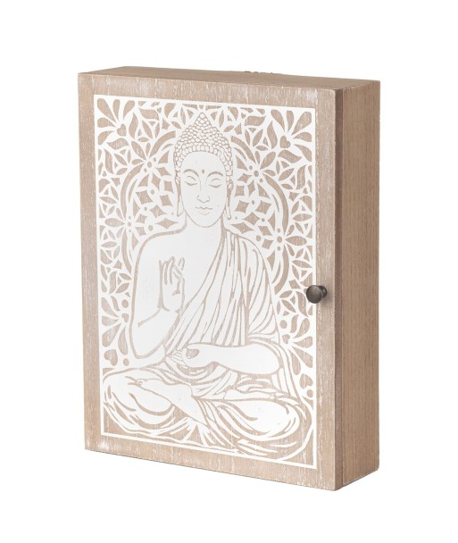 ORIGEN Home Decor - Llavero buda  Adorno Pared | Cuelgallaves Marrón - 26x6x20 cm