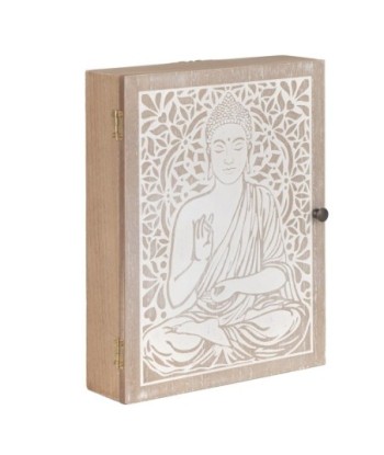 ORIGEN Home Decor - Llavero buda  Adorno Pared | Cuelgallaves Marrón - 26x6x20 cm