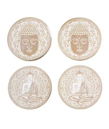 ORIGEN Home Decor - Posavasos Buda Pack 4 Unidades Cocina | Salvamanteles Marrón - 0x10x10 cm