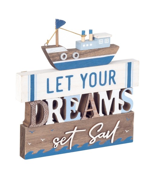 ORIGEN Home Decor - Adorno pared dreams  Adorno Pared | Placas De Madera Azul - 21x2x20 cm