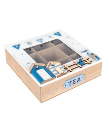 ORIGEN Home Decor - Organizador Tea Marino  Cocina | Te Blanco - 8x24x24 cm