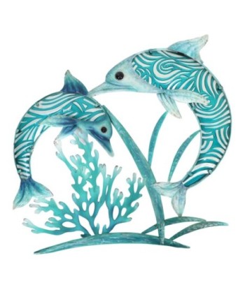 ORIGEN Home Decor - Adorno pared delfines  Adorno Pared | Jardin Azul - 48x2x47 cm