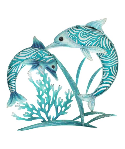 ORIGEN Home Decor - Adorno pared delfines  Adorno Pared | Jardin Azul - 48x2x47 cm