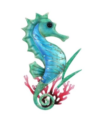 ORIGEN Home Decor - Adorno pared caballito mar  Adorno Pared | Jardin Azul - 37x2x26 cm
