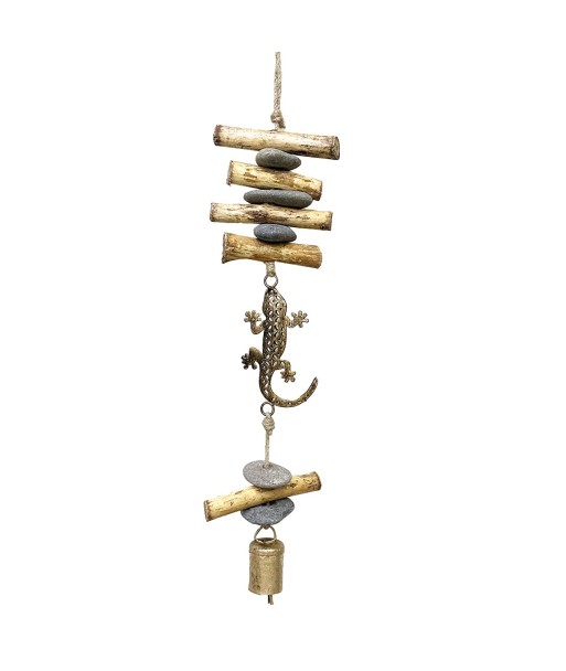 ORIGEN Home Decor - Colgante Lagarto  Decoracion | Colgantes Metal Dorado - 48x8x10 cm