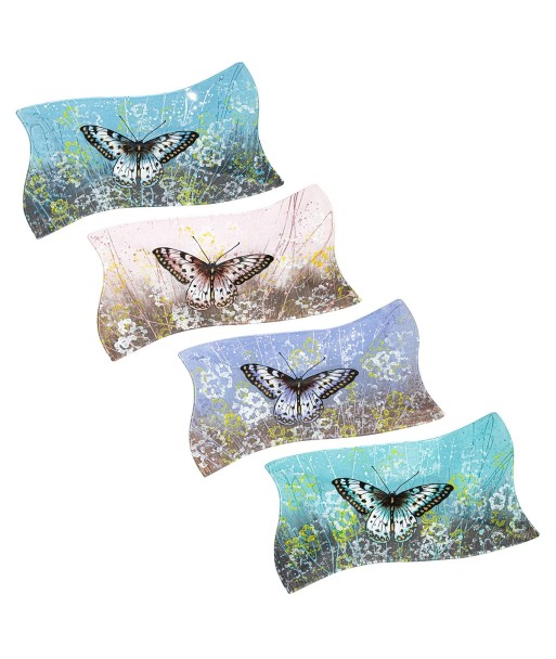 ORIGEN Home Decor - Plato mariposa Pack 4 Unidades Decoracion | Bandejas Multicolor - 4x22x41 cm