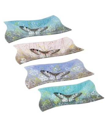 ORIGEN Home Decor - Plato mariposa Pack 4 Unidades Decoracion | Bandejas Multicolor - 4x22x41 cm
