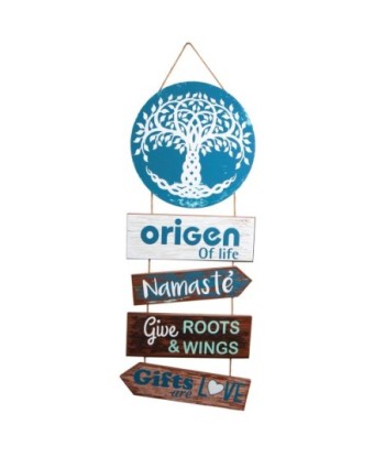 ORIGEN Home Decor - Adorno pared ORIGEN  Adorno Pared | Placas De Madera Azul - 70x0x28 cm