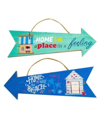 ORIGEN Home Decor - Adorno pared flechas Pack 2 Unidades Adorno Pared | Placas De Madera Azul - 10x0x30 cm