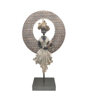 ORIGEN Home Decor - Adorno africana  Figuras | Africanas Y Elefantes Gris - 38x8x21 cm