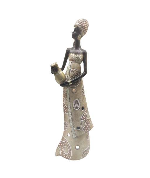 ORIGEN Home Decor - Figura Africana  Figuras | Africanas Y Elefantes Marrón - 32x7x10 cm