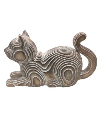 ORIGEN Home Decor - Figura Gato  Figuras | Animales Marrón - 11x7x19 cm