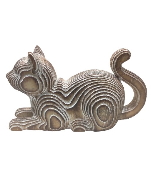 ORIGEN Home Decor - Figura Gato  Figuras | Animales Marrón - 11x7x19 cm