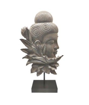 ORIGEN Home Decor - Figura Cabeza Buda  Figuras | Budas Gris - 42x8x23 cm