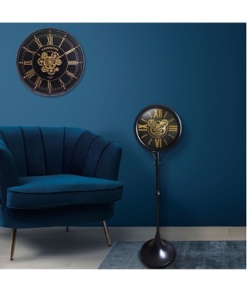 ORIGEN Home Decor - Reloj decorativo  Adorno Pared | Relojes Negro - 139x35x35 cm