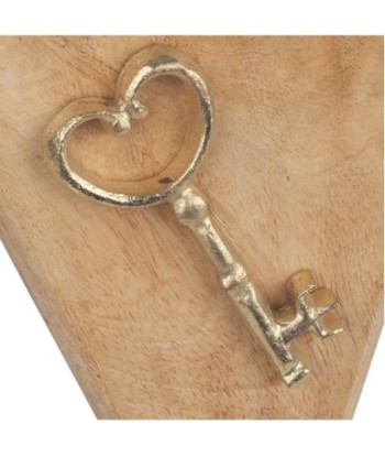 ORIGEN Home Decor - Golgante Corazón con llave  Decoracion | Colgantes Marrón - 22x3x14 cm