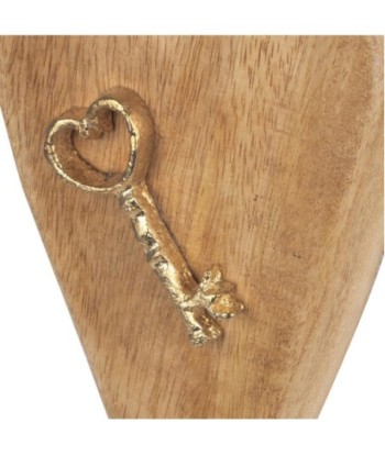 ORIGEN Home Decor - Golgante Corazón con llave  Decoracion | Colgantes Marrón - 16x3x10 cm
