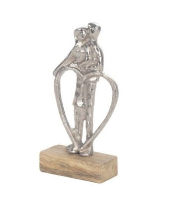 ORIGEN Home Decor - Figura pareja corazon  Figuras | Varios Plateado - 22x5x10 cm