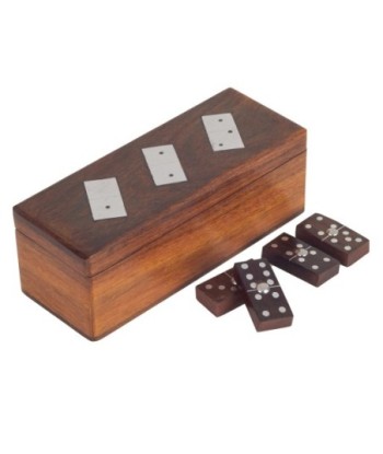ORIGEN Home Decor Domino Juegos | Marrón Rectangular - 6x16x6cm