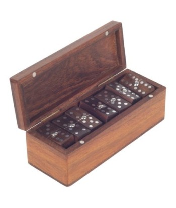 ORIGEN Home Decor Domino Juegos | Marrón Rectangular - 6x16x6cm