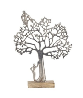 ORIGEN Home Decor - Adorno Sobremesa Árbol  Figuras | Varios Plateado - 44x6x33 cm