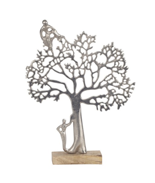 ORIGEN Home Decor - Adorno Sobremesa Árbol  Figuras | Varios Plateado - 44x6x33 cm