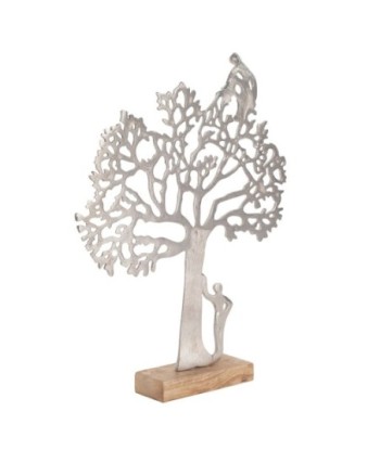 ORIGEN Home Decor - Adorno Sobremesa Árbol  Figuras | Varios Plateado - 44x6x33 cm
