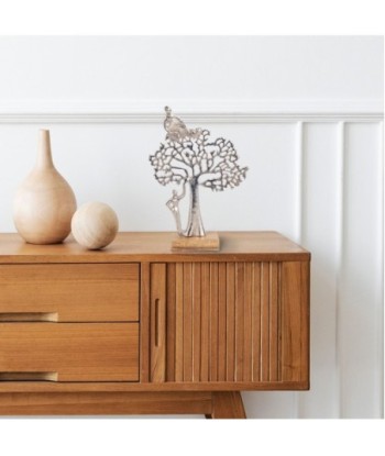 ORIGEN Home Decor - Adorno Sobremesa Árbol  Figuras | Varios Plateado - 44x6x33 cm