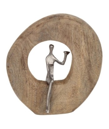ORIGEN Home Decor - Adorno Señora en tronco  Figuras | Varios Marrón - 25x6x24 cm