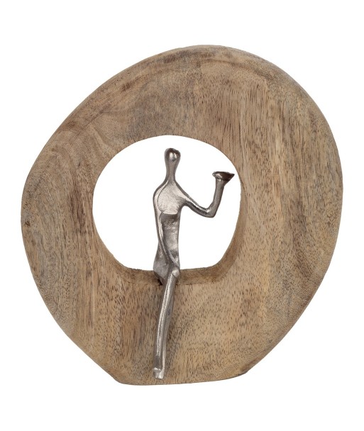 ORIGEN Home Decor - Adorno Señora en tronco  Figuras | Varios Marrón - 25x6x24 cm