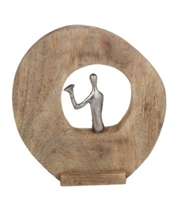 ORIGEN Home Decor - Adorno Señora en tronco  Figuras | Varios Marrón - 25x6x24 cm