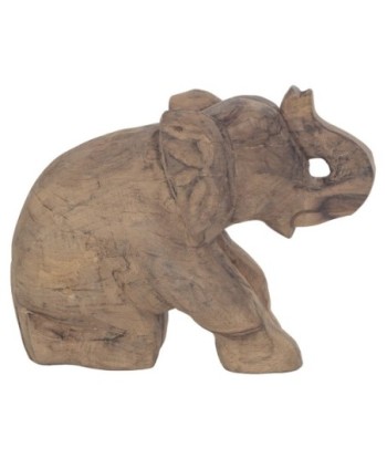 ORIGEN Home Decor - Figura Elefante Sentado  Figuras | Africanas Y Elefantes Marrón - 20x8x26 cm