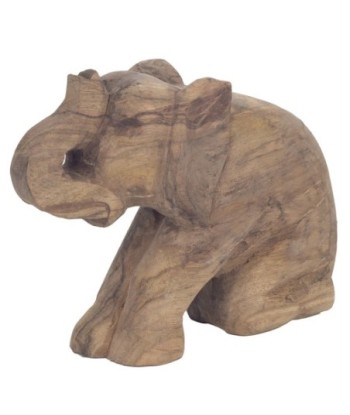 ORIGEN Home Decor - Figura Elefante Sentado  Figuras | Africanas Y Elefantes Marrón - 20x8x26 cm