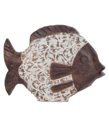 ORIGEN Home Decor - Adorno pez  Figuras | Marinero Marrón - 23x6x33 cm