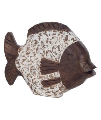 ORIGEN Home Decor - Adorno pez  Figuras | Marinero Marrón - 23x6x33 cm
