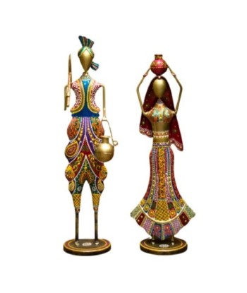 Figura Dama Matka 2 Unidades, Decoración Étnica Africana para Hogar, Regalo Original y Artesanía Exclusiva
