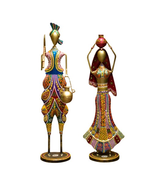 Figura Dama Matka 2 Unidades, Decoración Étnica Africana para Hogar, Regalo Original y Artesanía Exclusiva