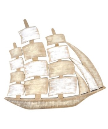 ORIGEN Home Decor - Adorno pared barco  Adorno Pared | Placas De Madera Marrón - 49x25x60 cm