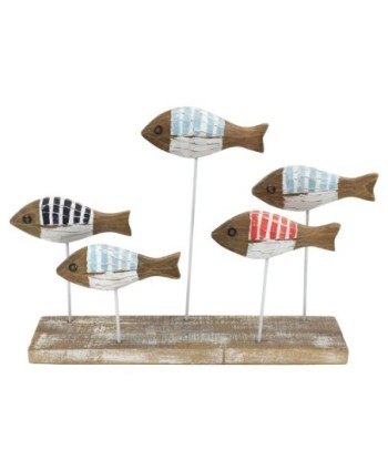 ORIGEN Home Decor - Adorno sobremesa peces  Figuras | Marinero Azul - 27x7x40 cm