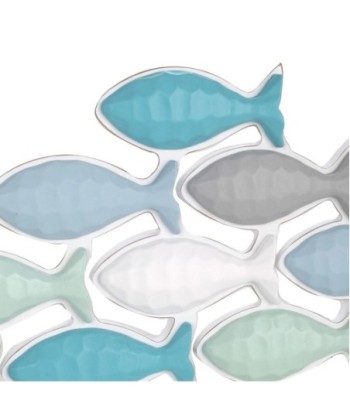 ORIGEN Home Decor - Adorno Pared Peces  Adorno Pared | Placas De Madera Azul - 27x3x64 cm