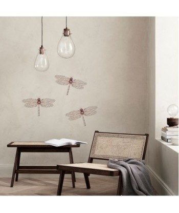 ORIGEN Home Decor Adorno Pared Libelula Apliques Metal | Aplique Metal Dorado - 4x35x22cm
