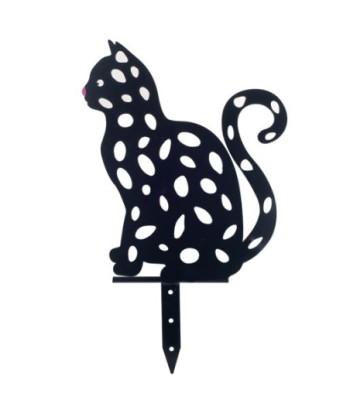 ORIGEN Home Decor Adorno Pared Gato Apliques Metal | Aplique Metal Negro - 32x26x1cm