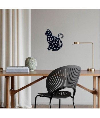 ORIGEN Home Decor Adorno Pared Gato Apliques Metal | Aplique Metal Negro - 32x26x1cm