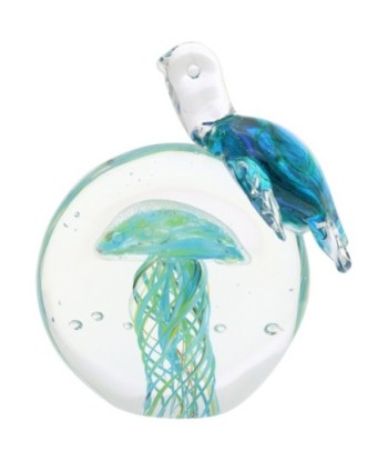 ORIGEN Home Decor - Pisapapel medusa y tortuga  Regalo | Pisapapeles Azul - 13x7x12 cm