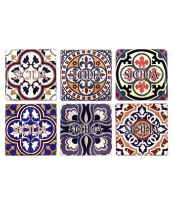 ORIGEN Home Decor - Magnéticos Sicilia Pack 6 Unidades Regalo | Magneticos Multicolor - 0x6x6 cm