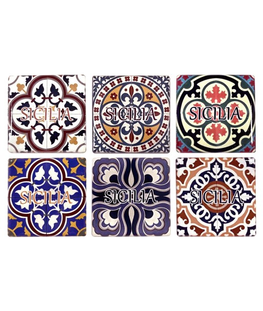 ORIGEN Home Decor - Magnéticos Sicilia Pack 6 Unidades Regalo | Magneticos Multicolor - 0x6x6 cm