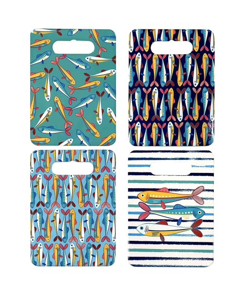 ORIGEN Home Decor - Salvamantel Peces Pack 4 Unidades Cocina | Salvamanteles Azul - 0x18x24 cm