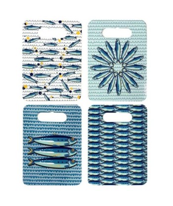 ORIGEN Home Decor - Salvamantel Peces Pack 4 Unidades Cocina | Salvamanteles Azul - 0x18x24 cm