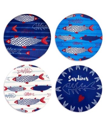 ORIGEN Home Decor - Salvamantel Peces Pack 4 Unidades Cocina | Salvamanteles Azul - 0x20x20 cm