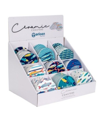 ORIGEN Home Decor - Posavaos peces expositor Pack 72 Unidades Cocina | Posavasos Multicolor - 0x11x11 cm
